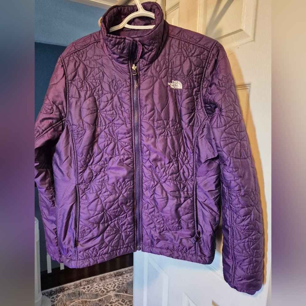 The North Face Purple Ski Jacket Quilted Insulated, Size Large, Ptp 21"